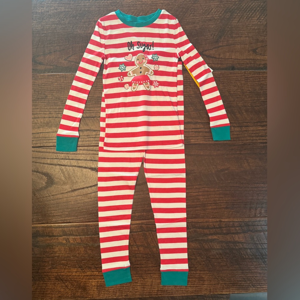 Girl Christmas PJ’s, Size 8 Gingerbread Girl Pajamas By Pajamarama, Girls PJ’s